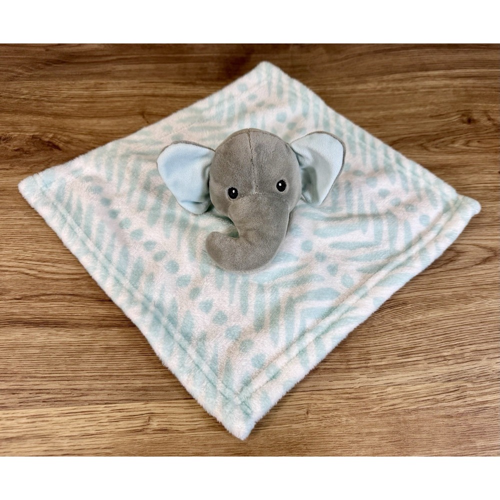 Lila Jack Elephant Lovey Baby Kids Security Blanket Gray Blue White Minky